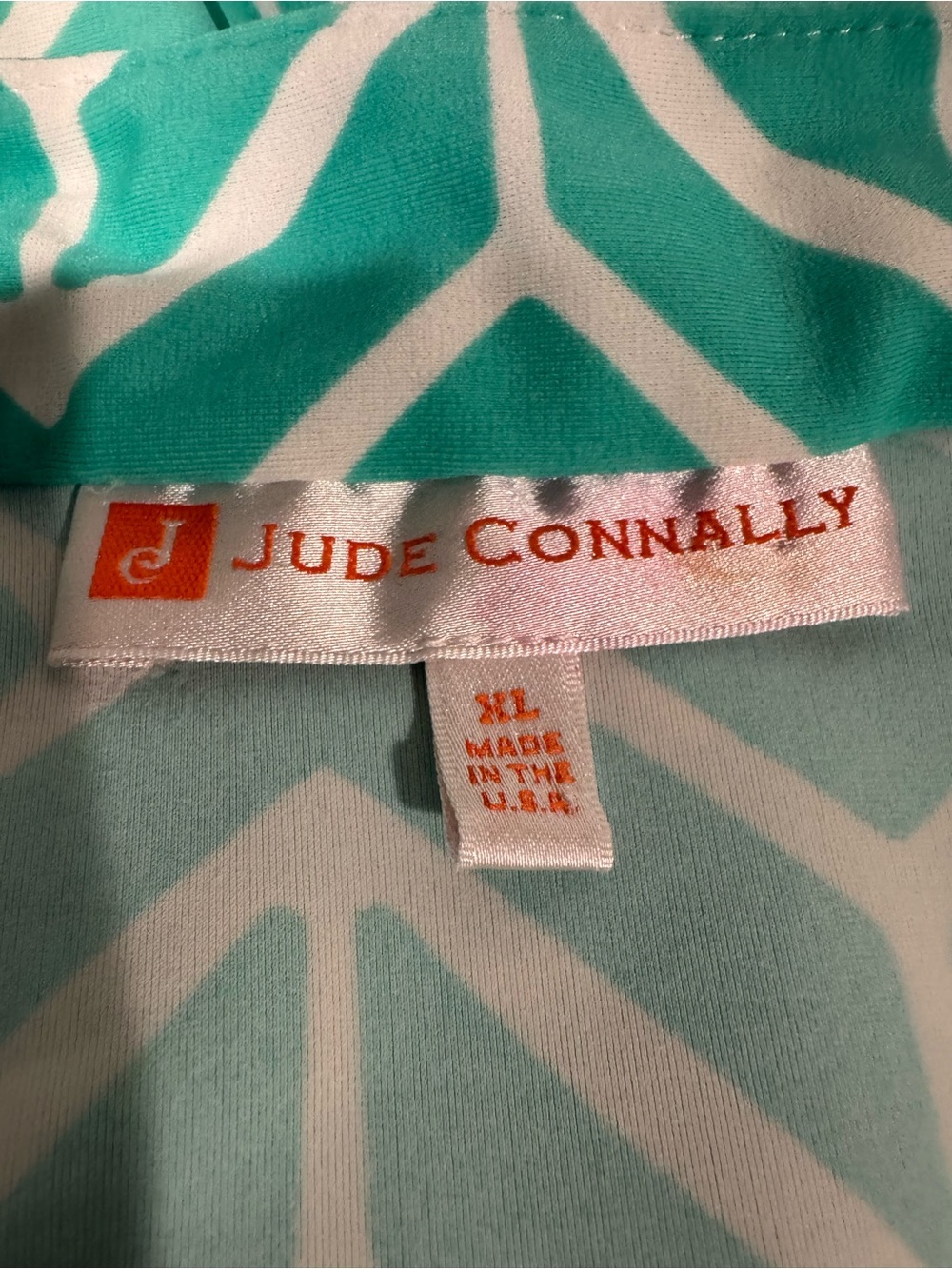 Jude Connally Chris Top Jude Cloth Tunic Teal White Geometric Print Size XL - Picture 7 of 8